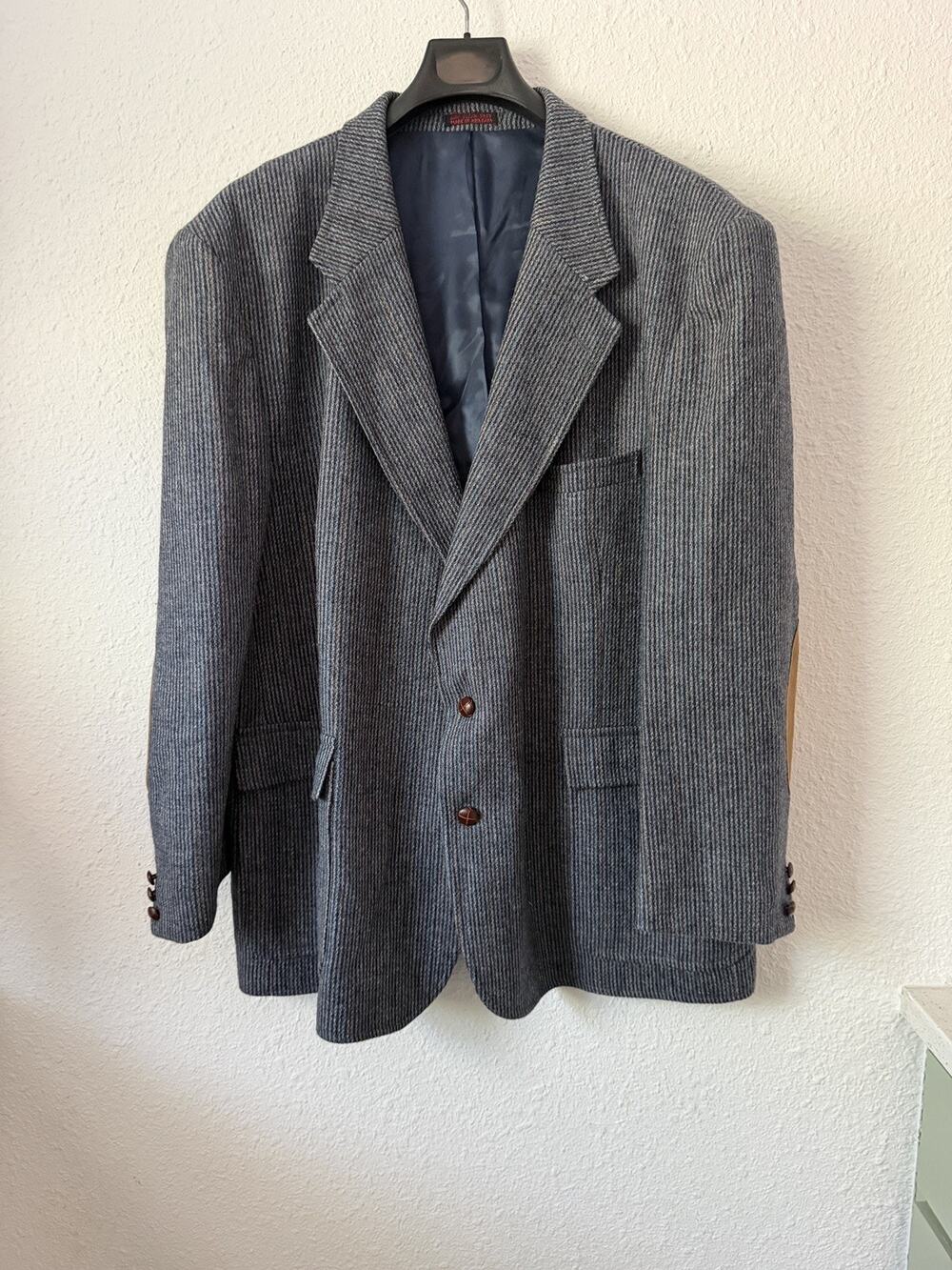 English Manor Vintage Wool Multi Tweed Blazer Sport Coat Suede Elbow Patches